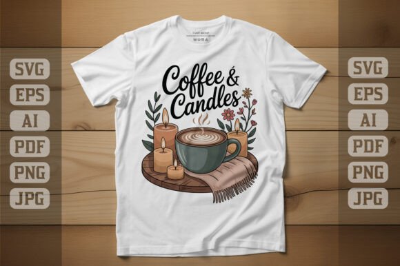 Coffee Candles Cozy T-shirt Design