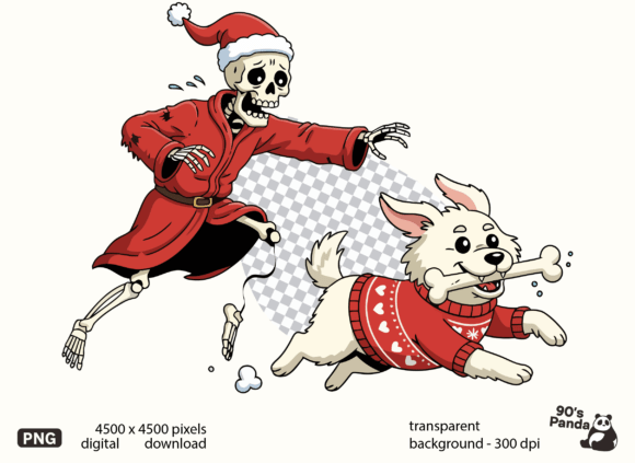 Funny Christmas Skeleton, Dog Design