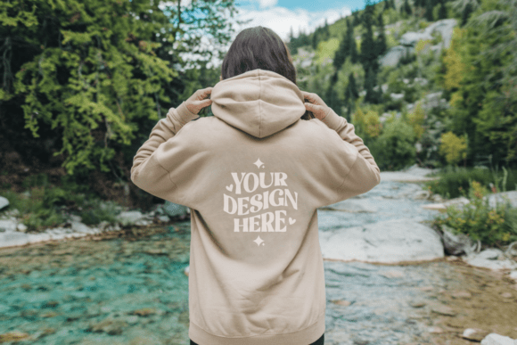 Gildan 18500 Sand Hoodie Mockup