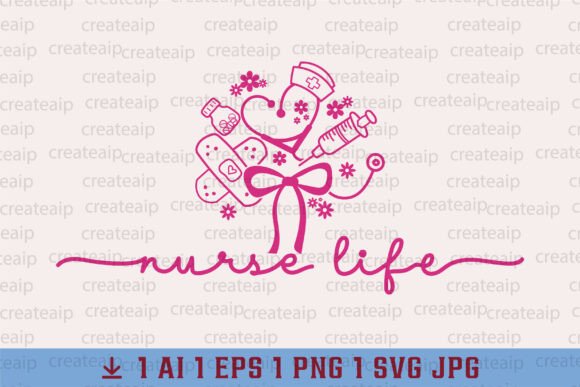 Icons Nursing Doodle Coquette Nurse Life