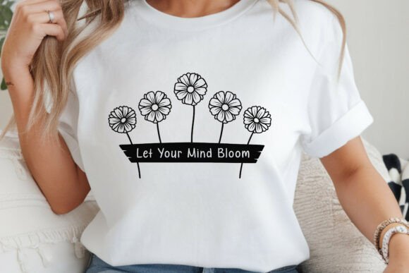 Motivational Flower Line Art Vector