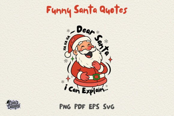 Sarcastic Christmas Santa Hand-drawn PNG